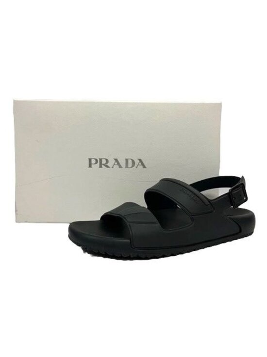 Prada Rubber Sandals Shower Strap Logo 7 Black main image 9